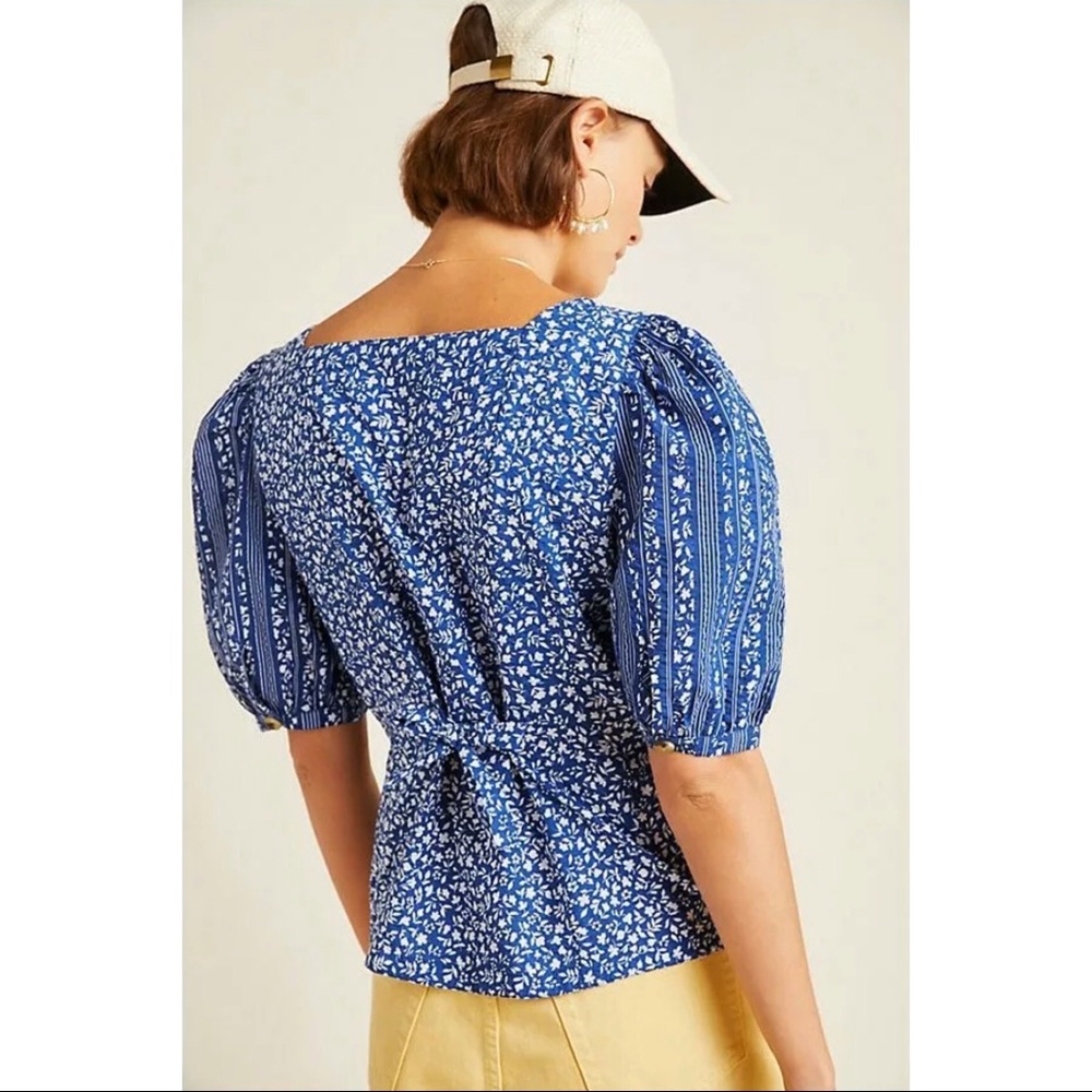 ANTHROPOLOGIE MAEVE Marta Puff-Sleeved Blouse - Picture 2 of 8